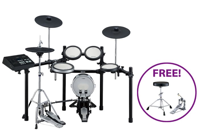 Yamaha DTX720K Exclusive Bundle DTX720K Electronic Drum Kit with FREE Bass Drum Pedal & Throne DTX720K-PROMO