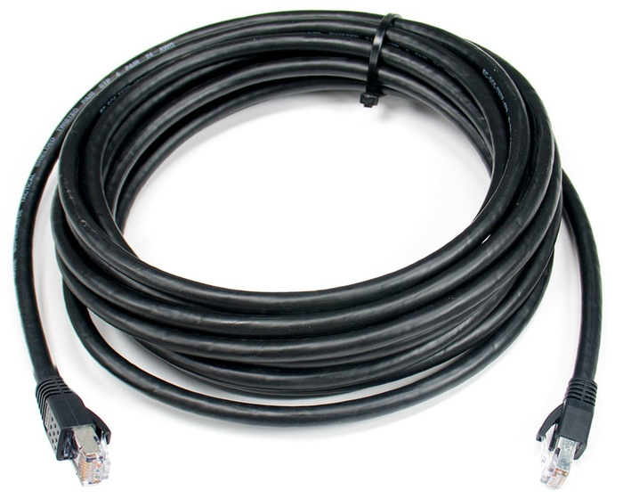 Elite Core Audio SUPERCAT5E-S-RR 50 ft Ultra Durable Shielded Tactical CAT5E Cable with Booted RJ45 Connectors SUPERCAT5E-S-RR-50