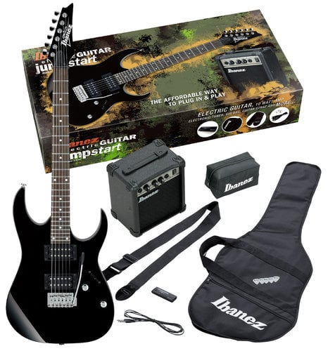 Ibanez IJRG220ZBK Jumpstart Pack with Black GRG Electric Guitar IJRG220ZBK
