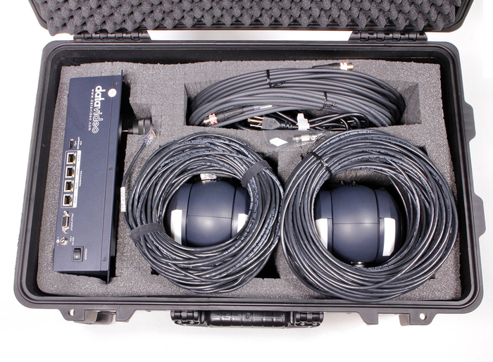 Datavideo GO-2CAM Dual PTZ Camera Go Kit With Controller, Cables, And Hand Case