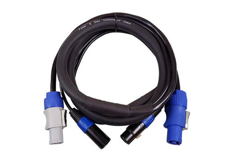 Blizzard Lighting DMX5PC-3 3 ft Combo Cable with Powercon to Powercon PLUS 5-pin DMX XLRM to XLRF DMX5PC-3