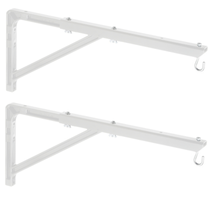 Da-Lite 40933 10"-24" Wall Mounting And Extension Brackets, White No. 23, Pair