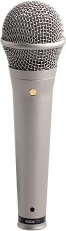 Rode S1-B Handheld Condenser Mic for Live Vocal Performance, Black (Silver shown) S1-B-RODE