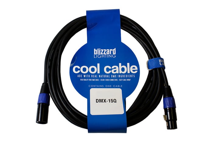 Blizzard Lighting DMX15Q 15' 22 AWG 3-Pin XLR-M to XLR-F 120 Ohm DMX Cable DMX-15Q