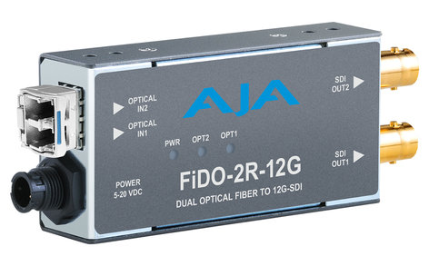 AJA Video Systems Inc FiDO-2R-12G 2-Channel Single-Mode LC Fiber to 12G-SDI Receiver FiDO-2R-12G