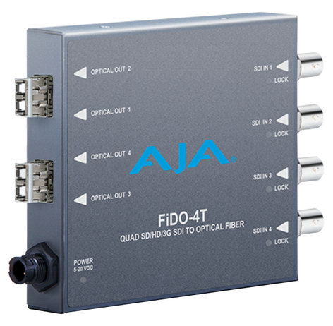 AJA Video Systems Inc FiDO-4T-MM 4-Channel 3G-SDI to Multi-Mode LC Fiber Transmitter FiDO-4T-MM