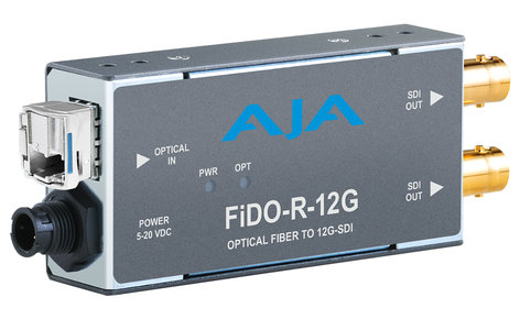 AJA Video Systems Inc FiDO-R-12G 1-Channel Single-Mode LC Fiber to 12G-SDI Receiver FiDO-R-12G