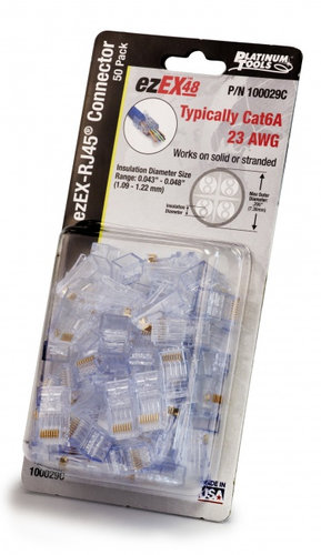Platinum Tools ezEX48 Connector 50-Pack of ezEX48 RJ45 Connectors 100029C