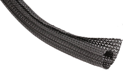 TechFlex Flexo F6 3/4" Flexible Semi-Rigid Wrappable Split-Braided Sleeving, Clear/White, 100 ft F6N075CW100