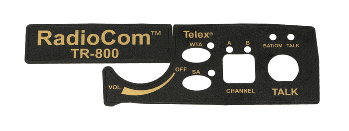 Telex F.01U.110.517 TR800 Front Label F.01U.110.517