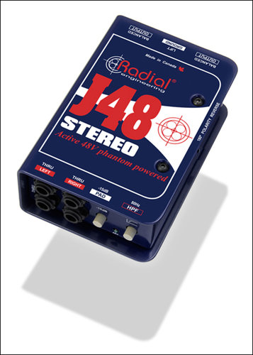 Radial Engineering J48 Stereo 2-Channel Active Direct Box with Phantom Power J48-STEREO