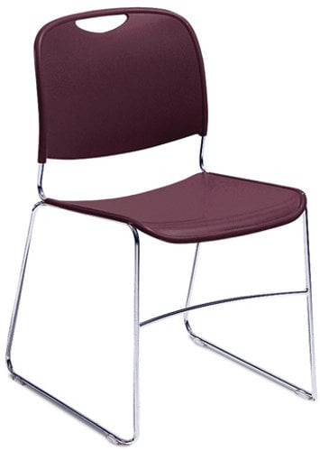 National Public Seating 8508 8500 Series Stacking Chair, Wine Finish