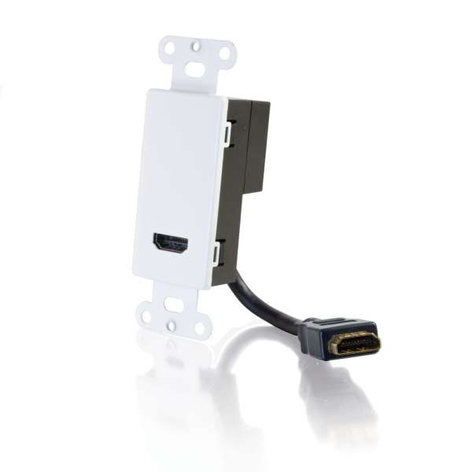 Cables To Go 41043 HDMI Pass-Through Wall Plate in White 41043