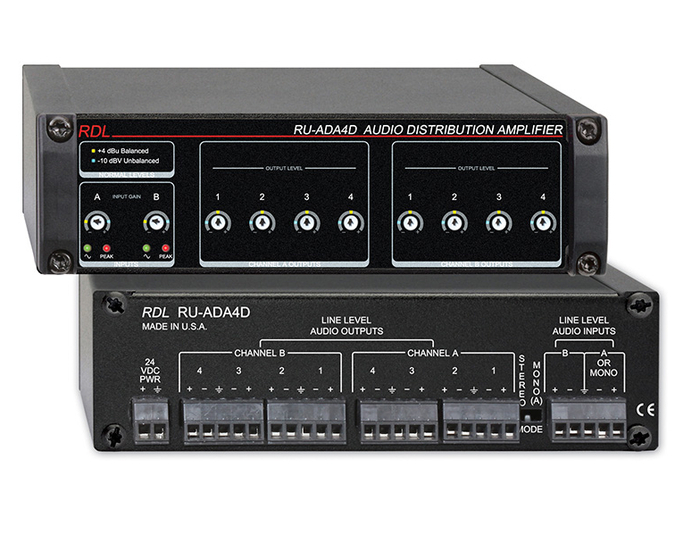 Radio Design Labs RU-ADA4D 2x4 Stereo Audio Distribution Amplifier RUADA4D
