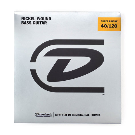 Dunlop Manufacturing Super Bright Nickel Wound Bass Strings 5-String LIght Gauge Set - 40-120 DBSBN40120