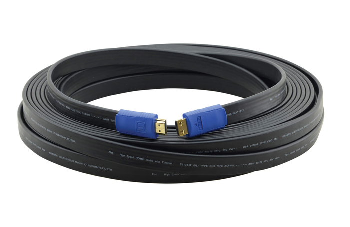 Kramer C-HM/HM/FLAT/ETH 75 ft. Male to Male High-Speed HDMI Flat Cable with Ethernet C-HM/HM/FLAT-ETH-75