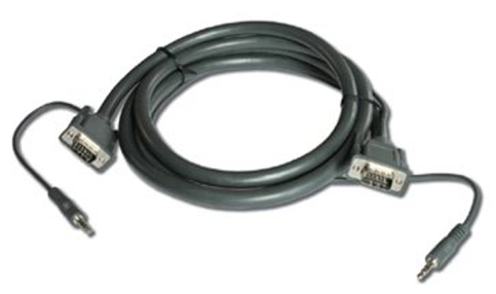 Kramer C-GMA/GMA-10 A/V Cable, 15-Pin to 15-Pin VGA & 1/8" Male to 1/8" Male, 10 Feet C-GMA/GMA-10