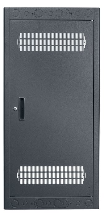 Lowell LFR-2122 Enclosed 21 Unit Rack With Fixed Rails, 22" Deep, Black