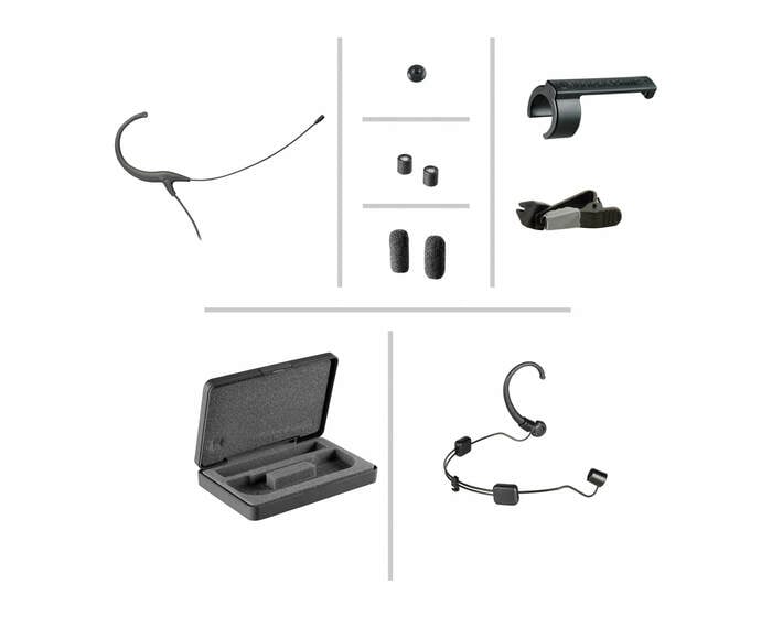 Audio-Technica BP892cW MicroSet® Subminiature Omnidirectional Condenser Microphone with Locking 4-Pin Connector, Black BP892CW