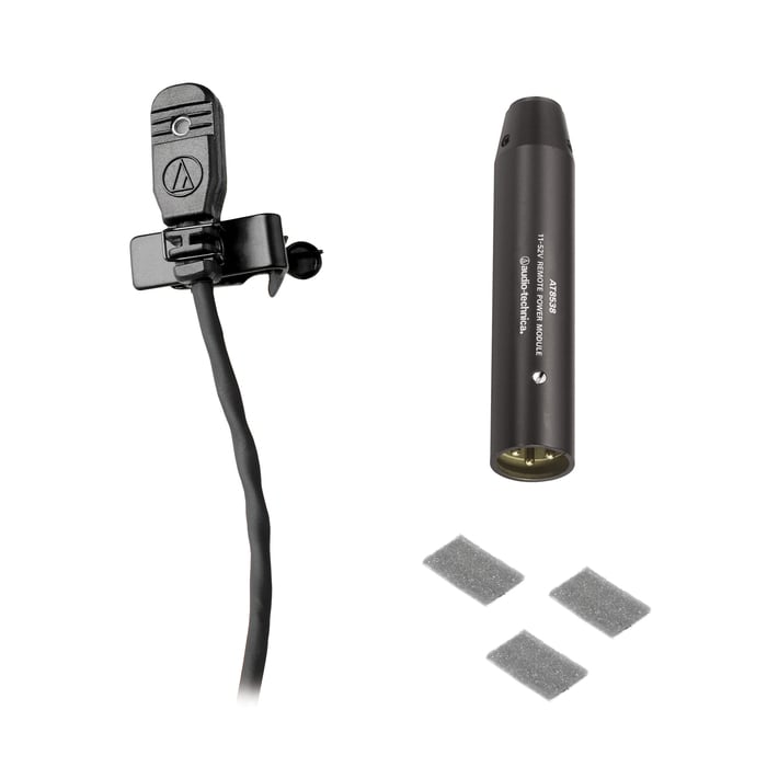 Audio-Technica MT830R Omni Condenser Lavalier Mic With AT8538 Power Module