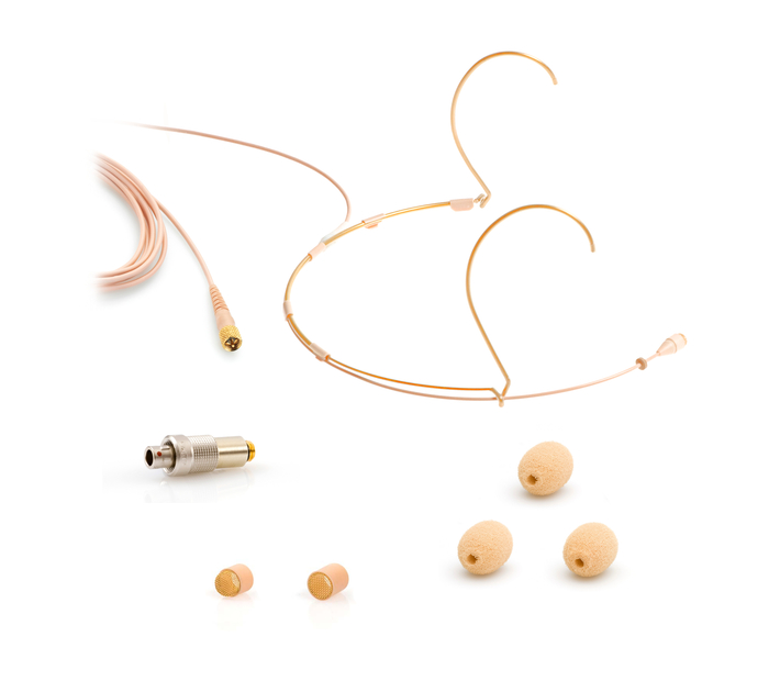 DPA Microphones 4066-OC-A-F03-LH d:fine™ CORE 4066 Omnidirectional Headset Microphone, Beige, with 3-pin LEMO Adapter 4066-OC-A-F03-LH