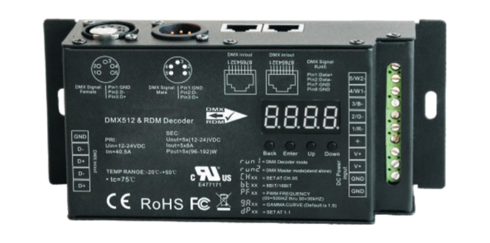 Rosco Laboratories RoscoLED Variable PWM DMX Decoder 5 x 8A DMX Decoder for Rosco LED Products 293222610001