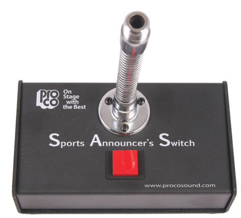 Pro Co SAS2 Push-to-Talk Sports Announcer's Switch with 6" Gooseneck SAS2-PROCO