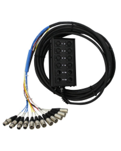 Pro Co SMA0804FBQ-75 75 ft StageMASTER Fan to Box Snake with (8) XLR Mic Channels and (4) 1/4" TRS Returns SMA0804FBQ-75