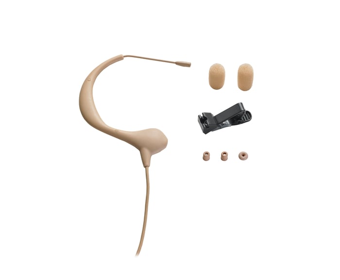 Audio-Technica BP893CH-TH MicroEarset Omni Condenser Headworn Mic, No Power With 4-pin CH Connector, Beige