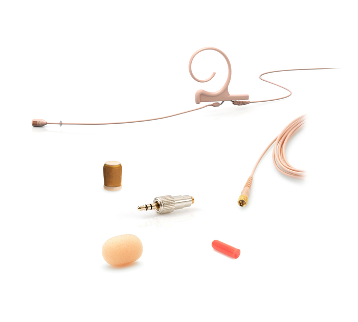 DPA 4288-DC-F-F34-LE 4288 Cardioid Flex Earset Mic With 120mm Boom And 1/8" Mini-Jack, Beige