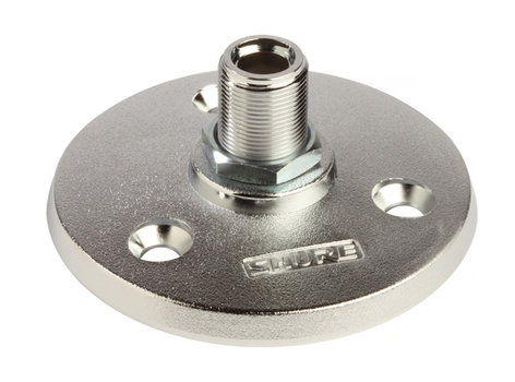 Shure A13HD 5/8" Heavy Duty Mounting Flange For Gooseneck Or Shaft Mic Mount, Matte Silver