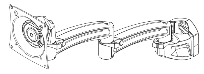 Chief K2P120B K2P Pole Mount Articulating Arm 16.6"