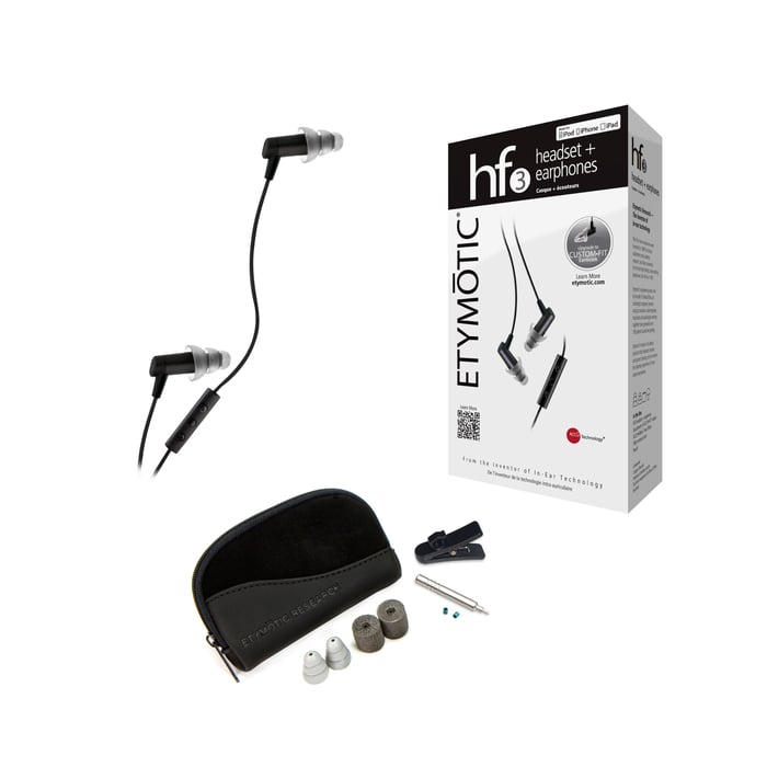 Etymotic Research ER23-HF3-BLACK-I Hf3 Earphones + Headset Balanced Armature Noise-Isolating Earphones With Microphone