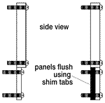 Middle Atlantic ST1MP 1SP Shim Tabs, 100 Pack