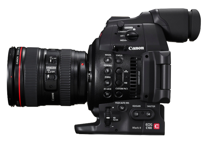 Canon EOS C100 Mark II 24-105mm Kit Digital HD Camera With EF 24-105mm F/4L IS USM Standard Zoom Lens.