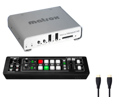 Roland Professional A/V V-1HD Monarch HD K V-1HD Switcher With Monarch HD Plus And 10' HDMI Cable Bundle