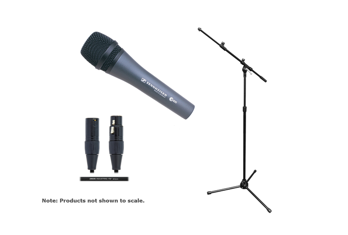 Sennheiser E835-SOLO-K Bundle E 835 Vocal Microphone With Tripod Boom Stand And XLR Cable