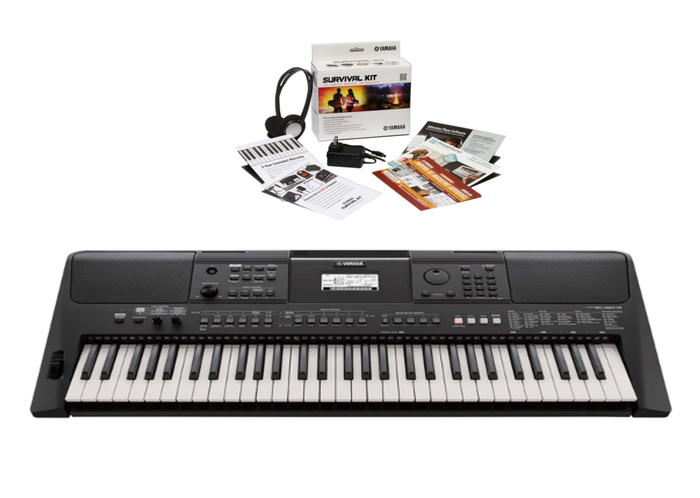 Yamaha PSRE463 Bundle 61-key Portable Keyboard With SKD2 Survival Kit