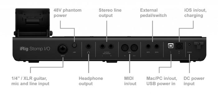 IK Multimedia IRIG-STOMP-I/O IRig Stomp I/O USB Pedalboard Controller/Audio Interface For IOS, Mac, PC