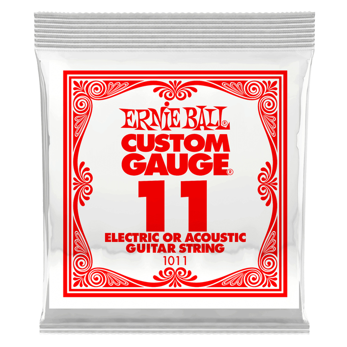 Ernie Ball P01011 .011 Plain Steel Electric Or Acoustic Guitar String