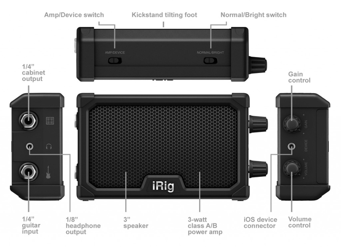 IK Multimedia IRIG-NANO-AMP IRig Nano Amp Battery-Powered Micro Amplifier/Interface For Mobile Devices