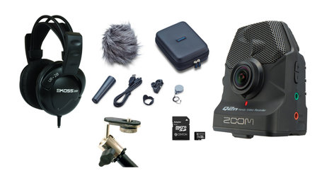 Zoom Handy Video Recorder Bundle with Accessory Pack, 32GB microSDHC Card, Camera Mount Adapter, and Headphones Q2N-PACK1-K