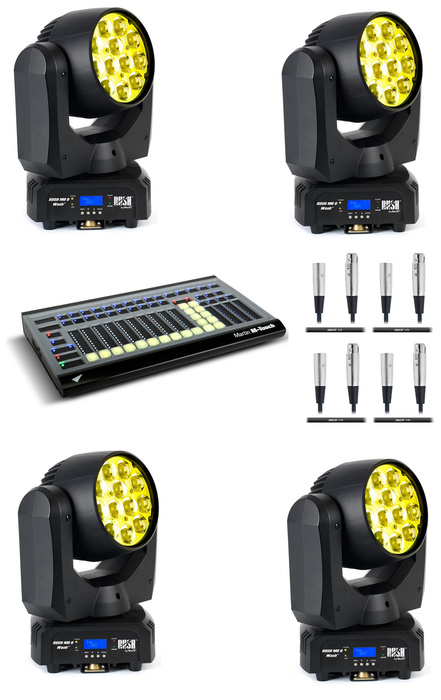 Martin Pro RUSH MH 6 Wash Package Moving Wash Light Package With Controller And DMX Cables