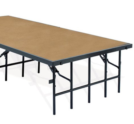 National Public Seating S4824HB Single Portable Stage With Hardboard Surface, 48"x96"x24"