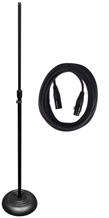 Vu MSI100 Bundle MSI100-10B Standard Microphone Stand with (1) MIC-20 XLR Microphone Cable MSI100-PK1-K