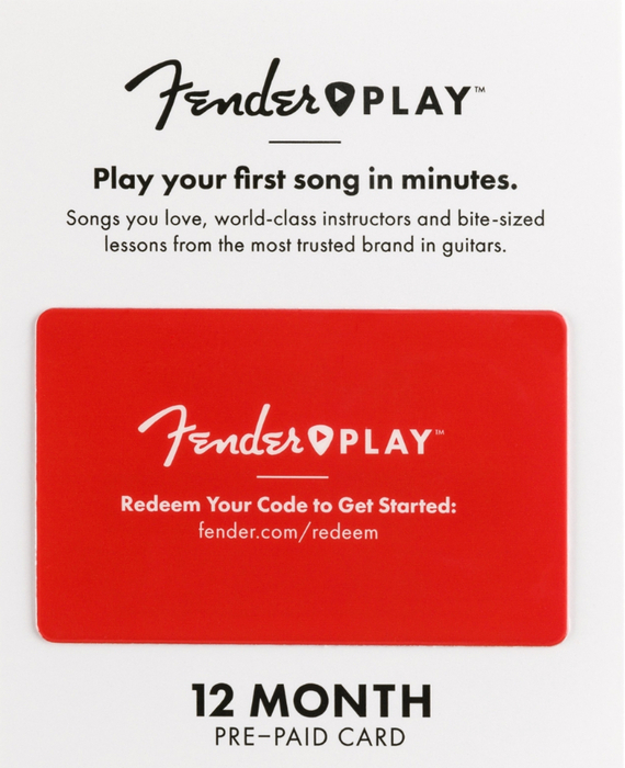 Fender Play 12 Month - Card 12 Month Prepaid Card Subscription To Fender Play Guitar Lessons