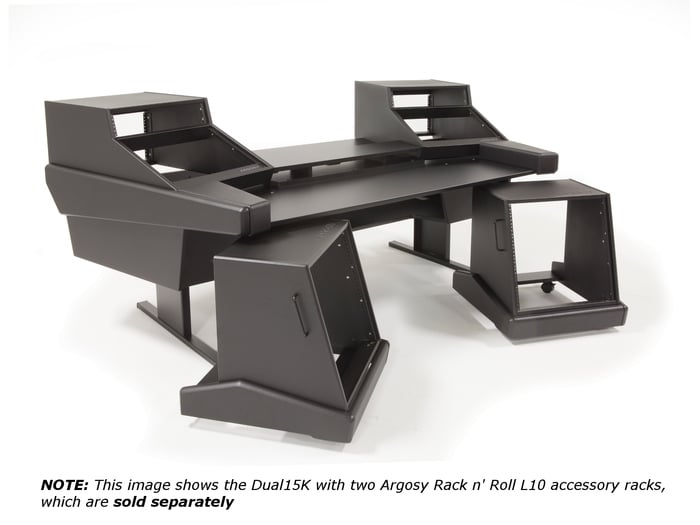 Argosy Consoles Dual15K Workstation with 825 Rack Modules, Black Trim D15K-DR825-B-B