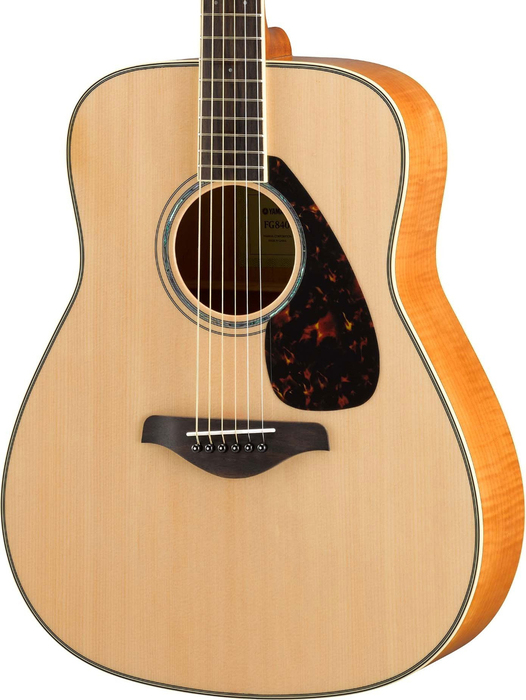 Yamaha FG840 Dreadnought Acoustic Guitar, Sitka Spruce Top And Flame Maple  Back And Sides