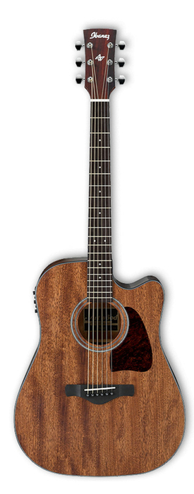 Ibanez AW54CEOPN Open Pore Natural Artwood Series Dreadnought Cutaway Acoustic/Electric Guitar With AEQ210TF Preamp