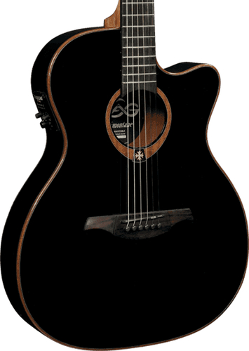 Lag Guitars T100ASCE-BLK Tramontane 100 Auditorium Slim Cutaway Acoustic/Electric Guitar with StudioLag Plus Electronics in Black T100ASCEBLK